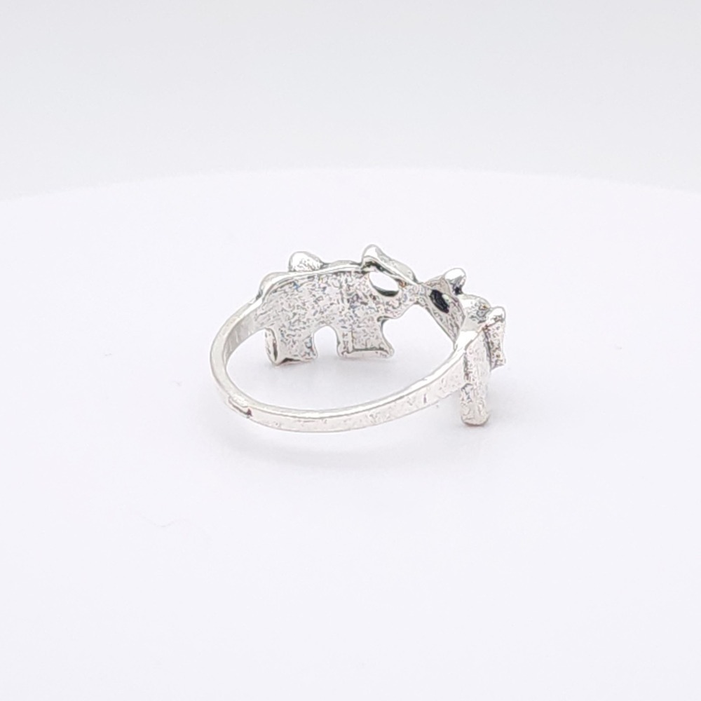 Silver Elephant Wrap Ring Size 7 Animal Band Statement - Picture 12 of 15